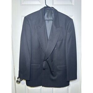 Giovanni Galanini Men’s 6 Button Double Breasted Blazer Black Size 40R